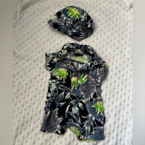 NWOT Volcom Baby Romper with bucket hat